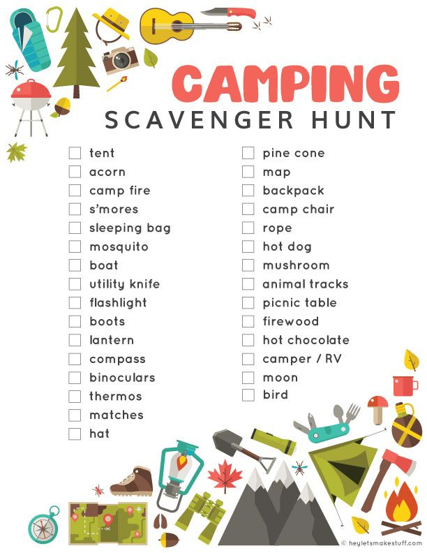Free Printable Camping Scavenger Hunt Hey Let s Make Stuff Camping 