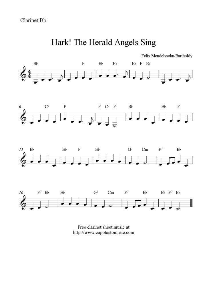 Free Printable Christmas Songs For Clarinet Free Printable