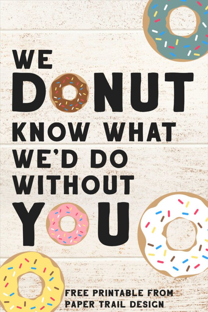 Free Printable Donut Teacher Appreciation Gift Ideas Paper Trail 
