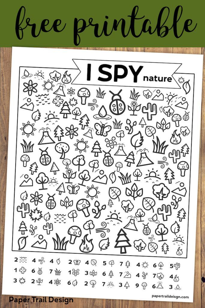 Free Printable I Spy Nature Game Paper Trail Design Nature Games 