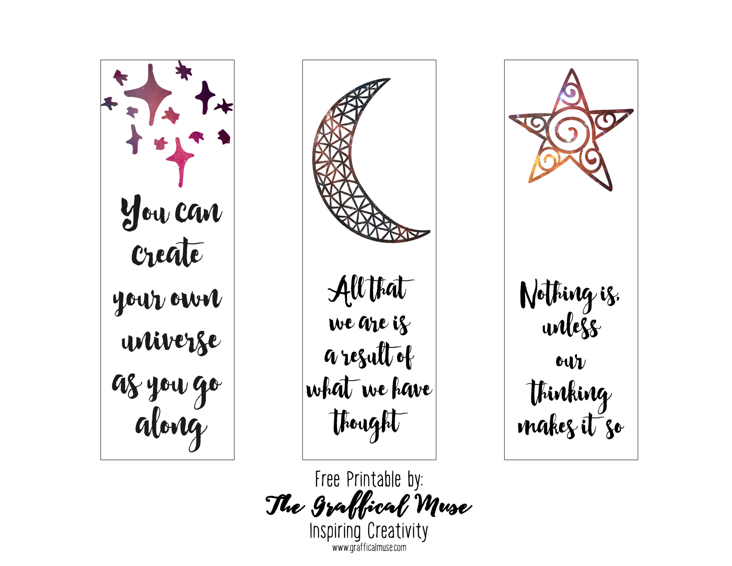 Free Printable Law Of Attraction Bookmarks The Graffical Muse