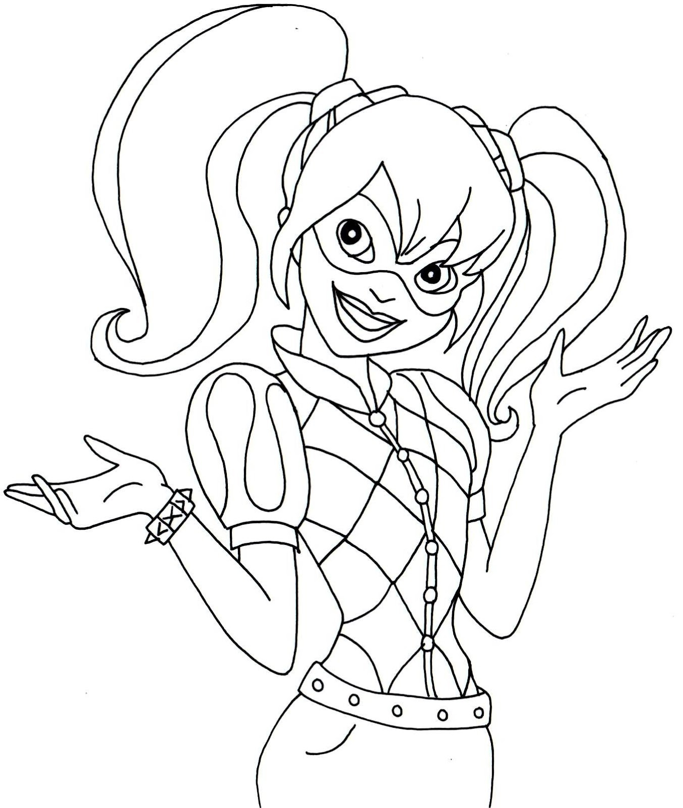 Free Printable Super Hero High Coloring Pages Harley Quinn Super Hero 