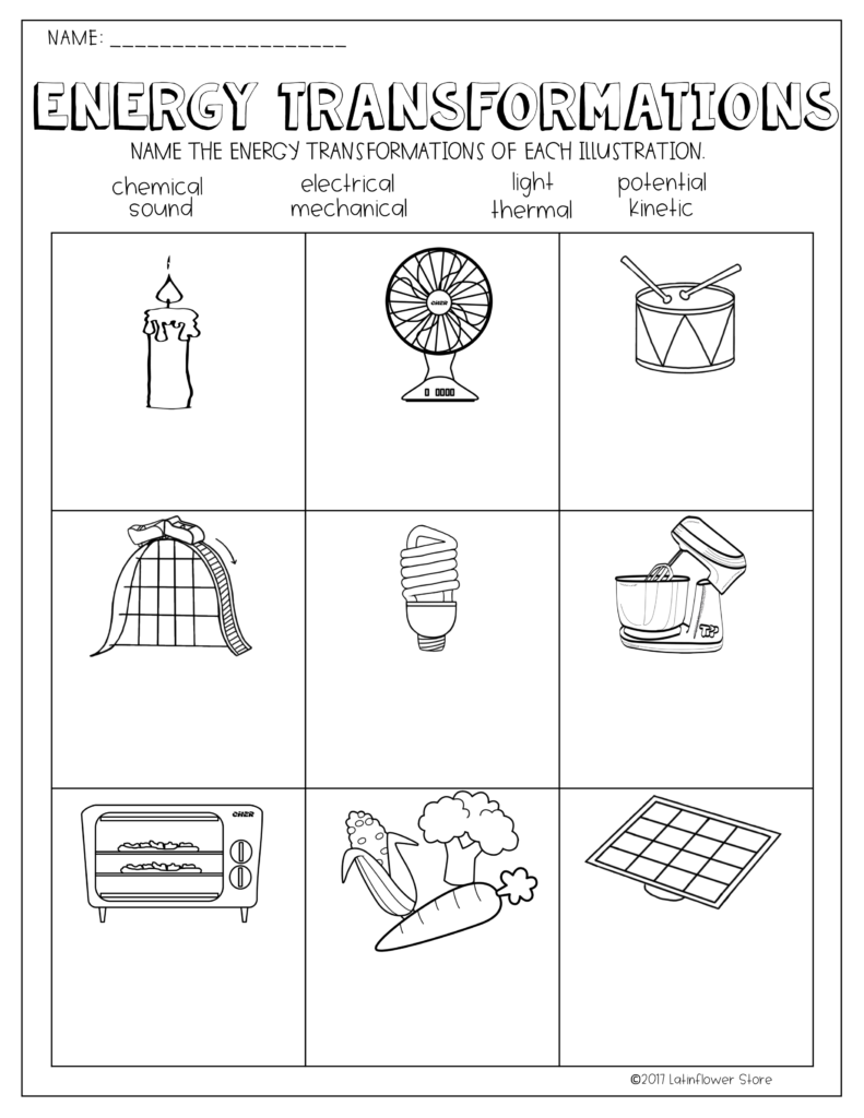 Free Printable Worksheets On Potential And Kinetic Energy Free