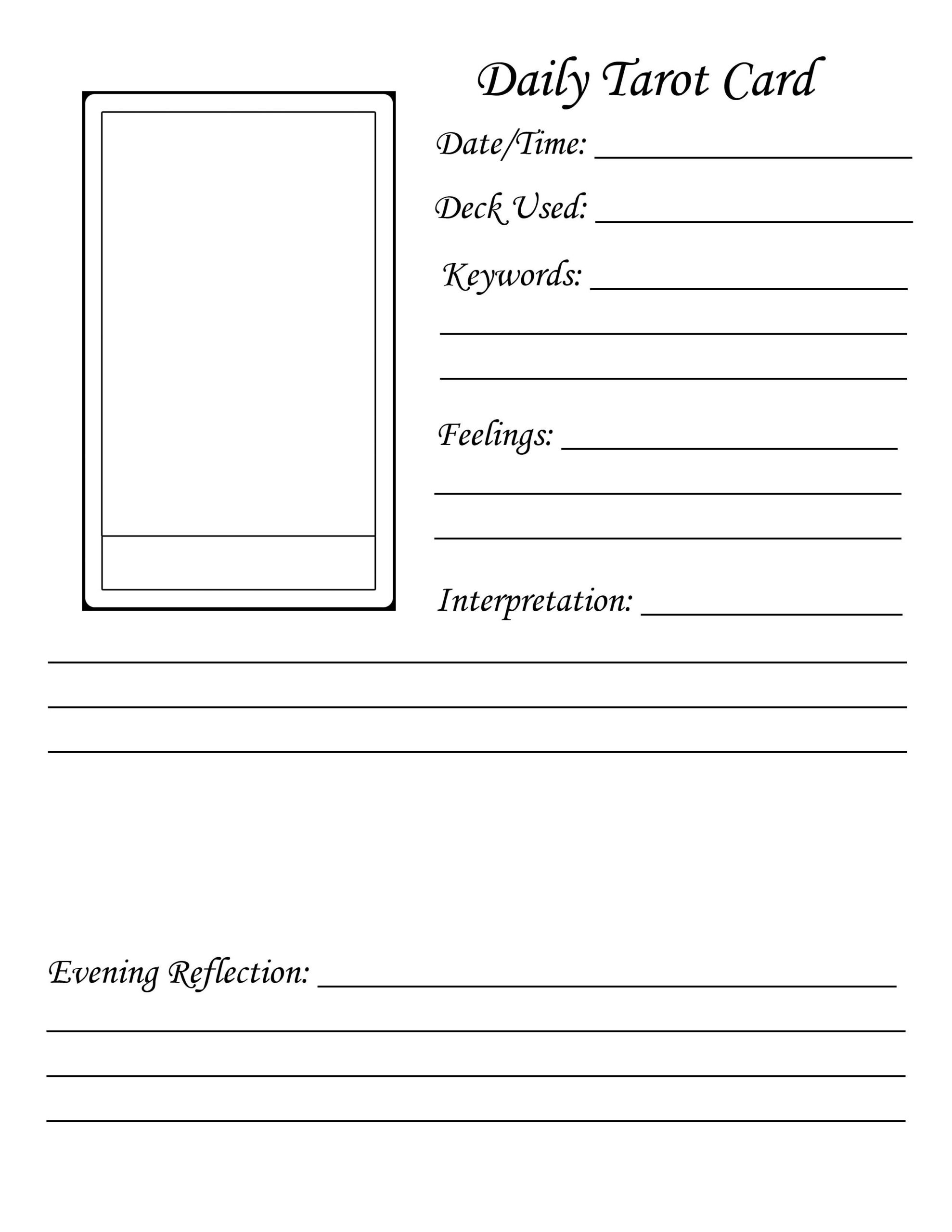 Freebie Friday Daily Tarot Journal Page Tarot Learning Daily Tarot 