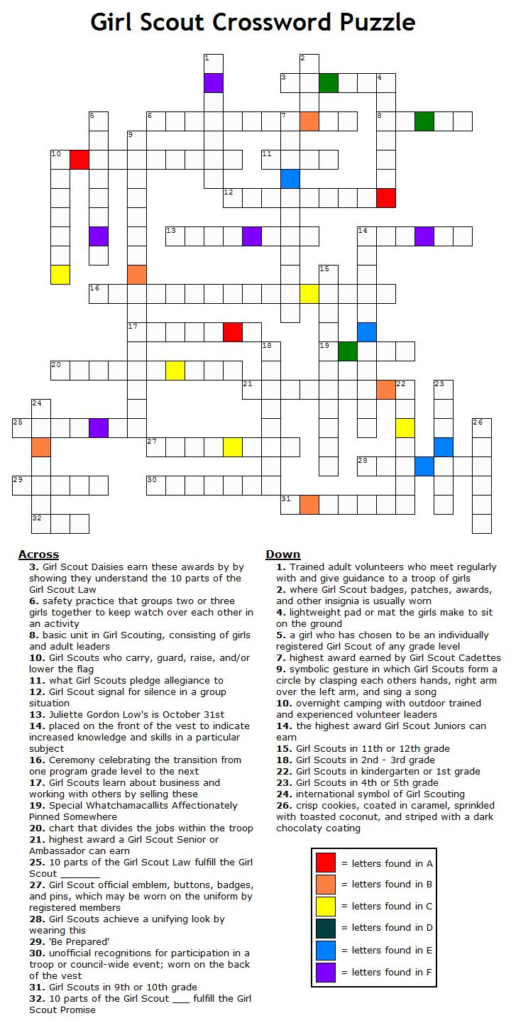 GC5X72X Girl Scout Logo 34 Crossword Puzzle Unknown 