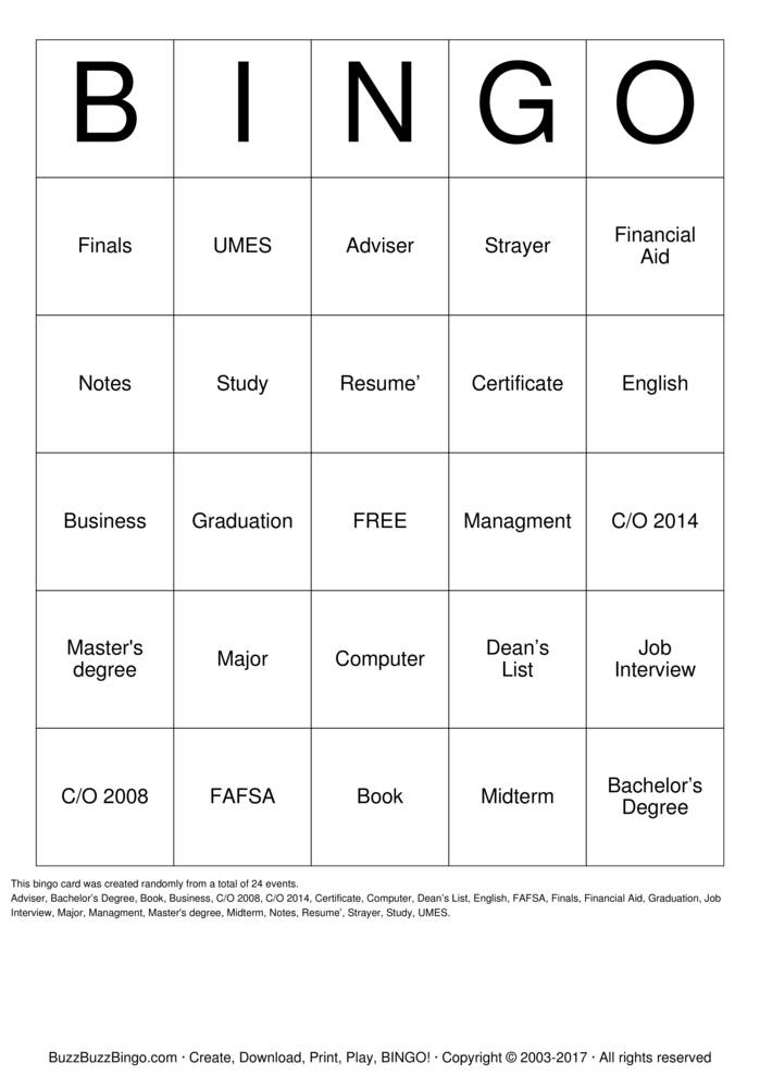 Graduation Bingo Cards To Download Print And Customize 