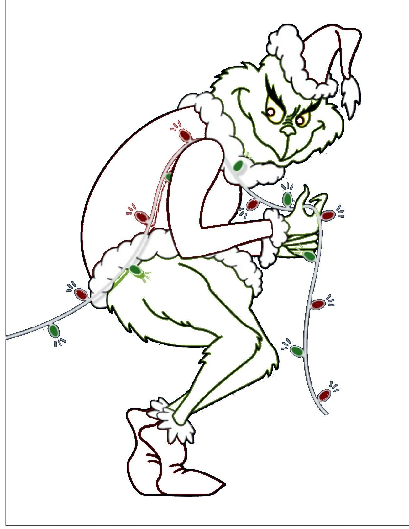 Grinch Outline Grinch Pinterest Grinch Stealing Lights 