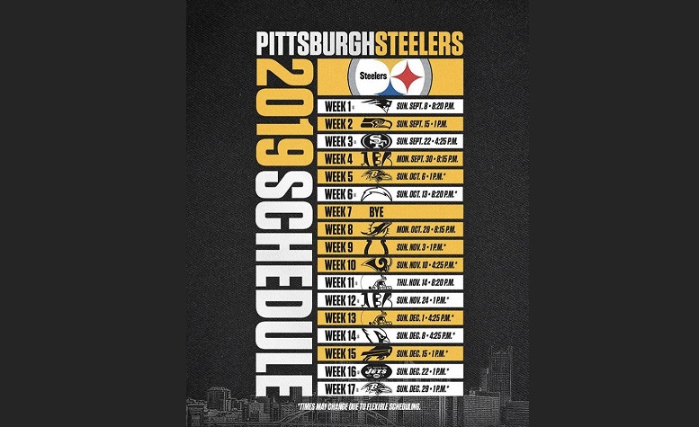 Gutsy Printable Steelers Schedule Aubrey Blog