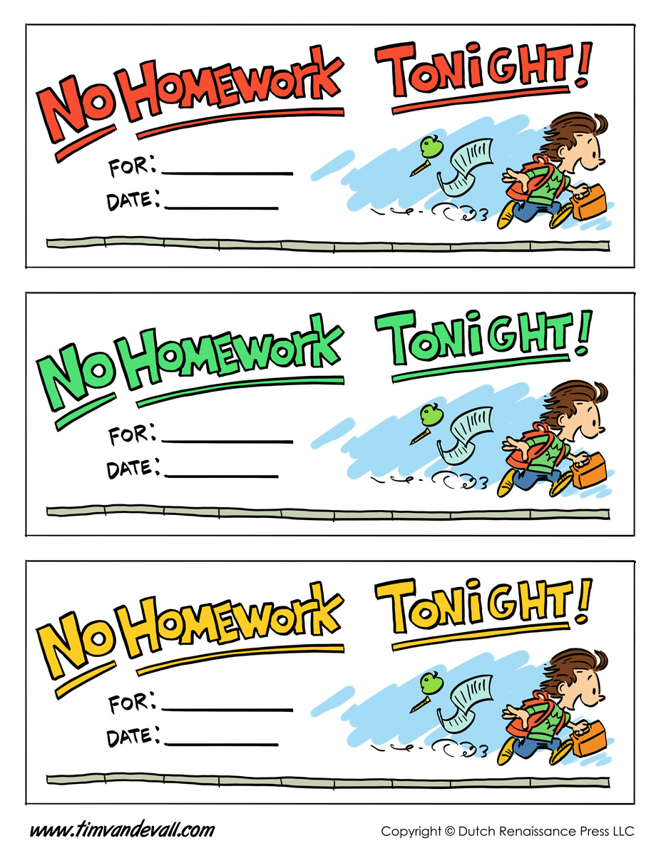 Homework Pass Template Tim s Printables