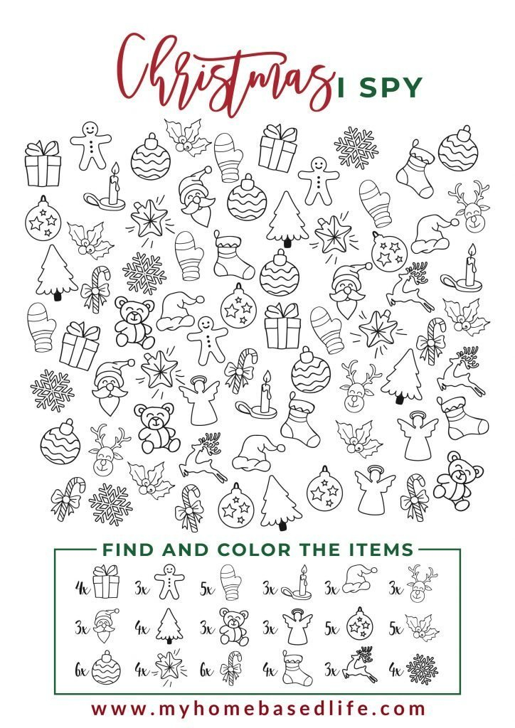 I Spy Christmas Printable My Home Based Life