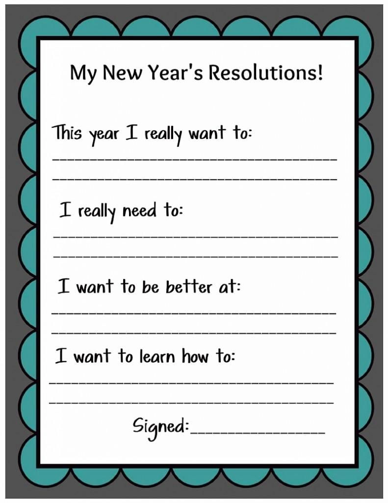 Kid Friendly New Year s Resolution Printable Family New Years Eve 