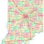 Laminated Map Printable Color Map Of Indiana Poster 20 X 30 Walmart