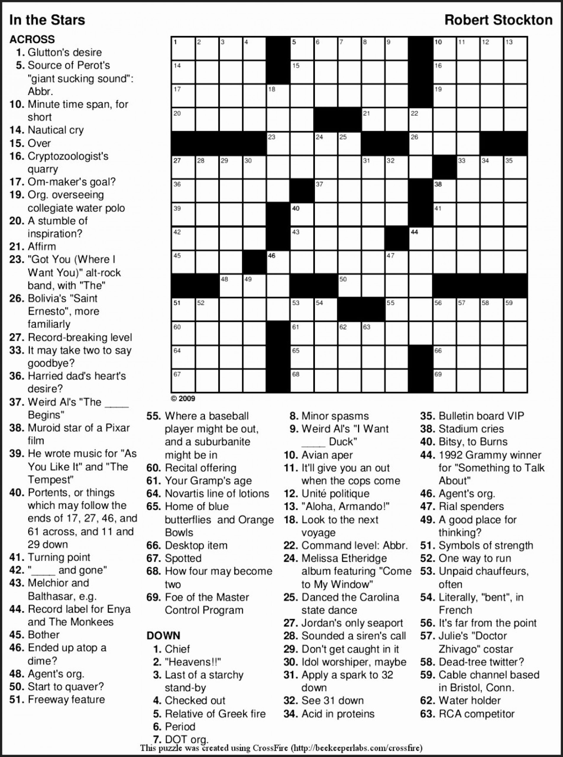 Large Print Crossword Puzzles Printable Printable 