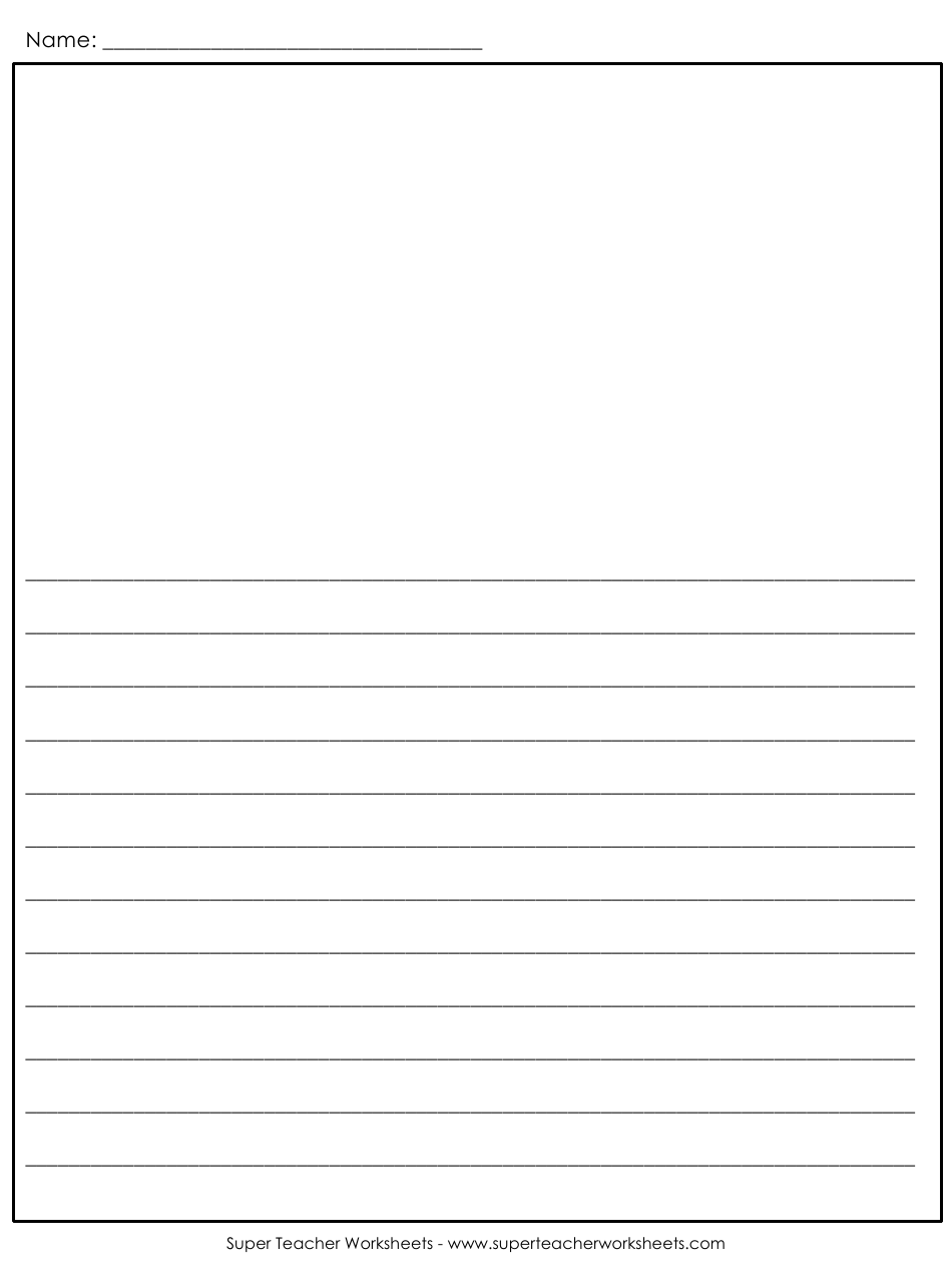 Lined Writing Paper Template With Picture Box Download Printable PDF 