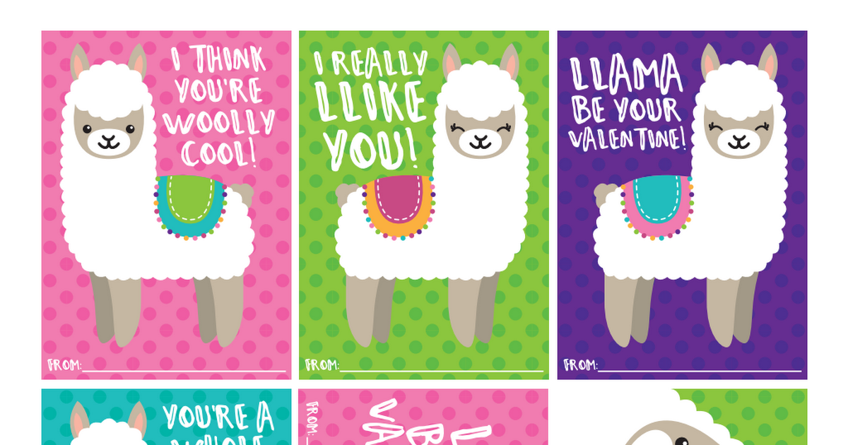 LLama Valentines pdf Valentines Printables Free Camping 