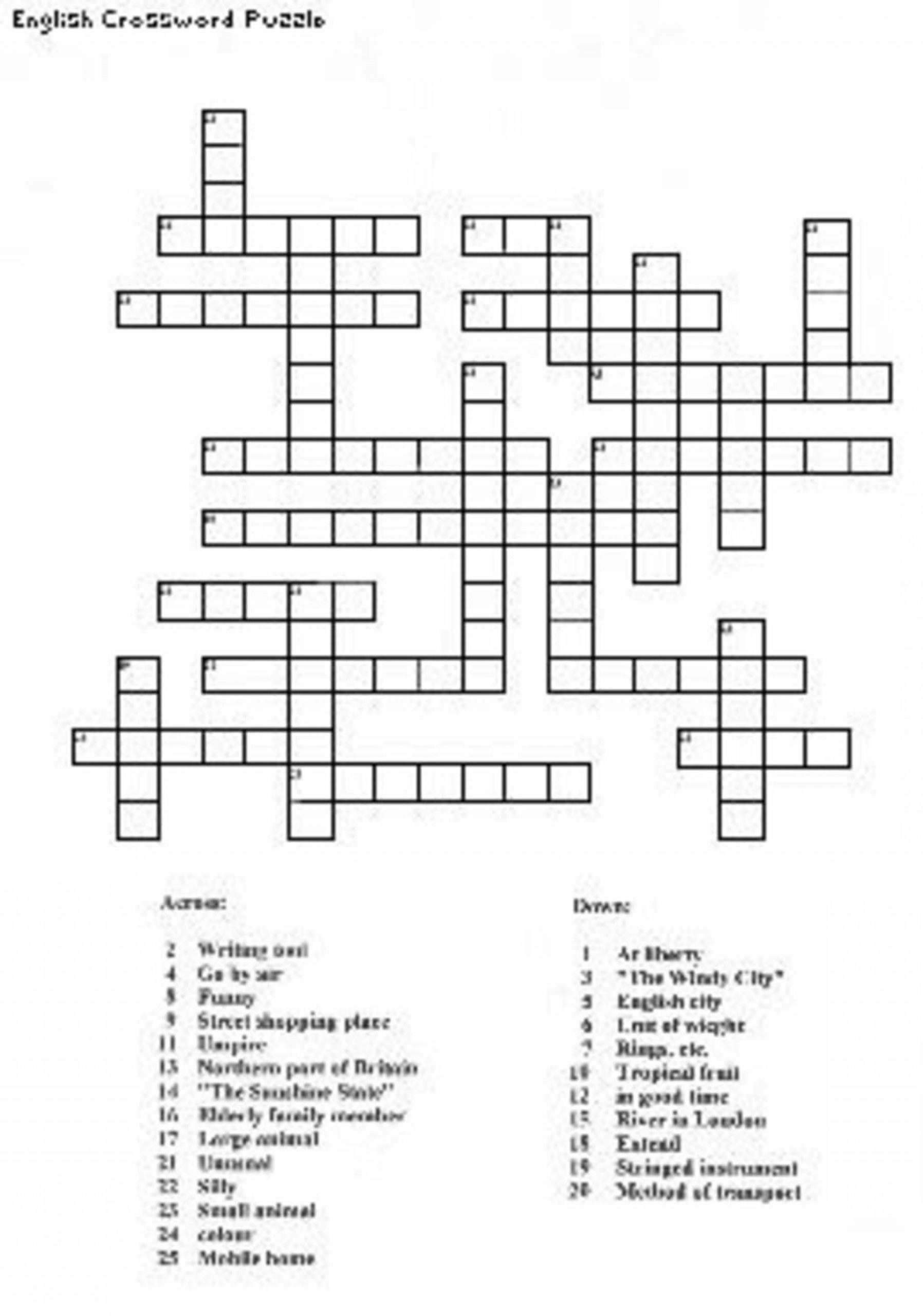 Make Your Own Crossword Puzzle Free Printable Printable 