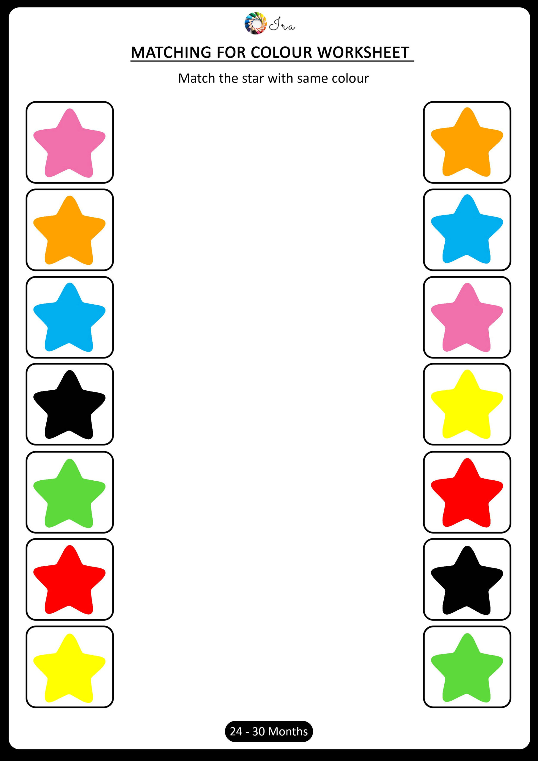 Matching Color Worksheet For Kids 24 30 Months Color Worksheets For 