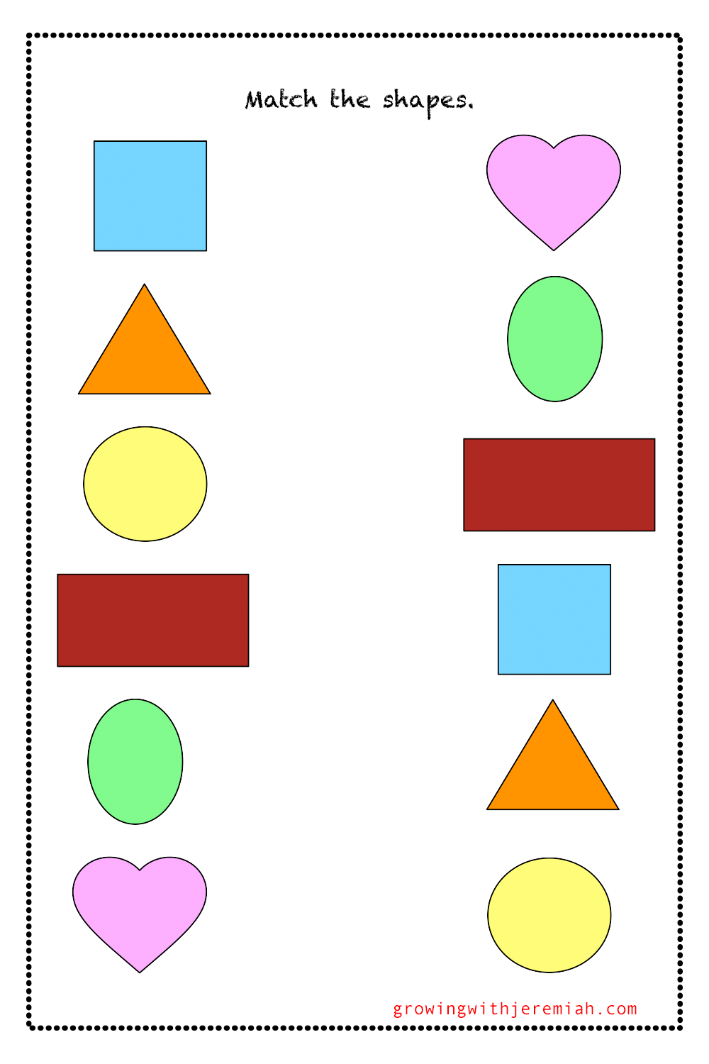 Matching Shapes Free Printable Worksheets For Toddlers And Pres In 