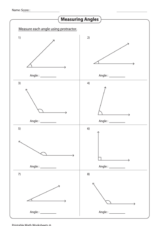 Measuring Angles Worksheet Page 2 Of 2 In Pdf
