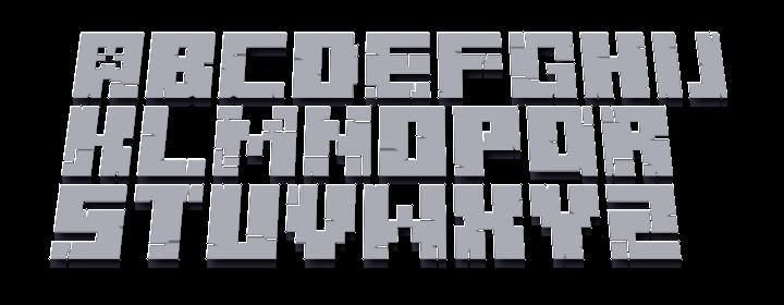 Minecraft 3D Font Preview Minecraft Blog Minecraft Font Minecraft 