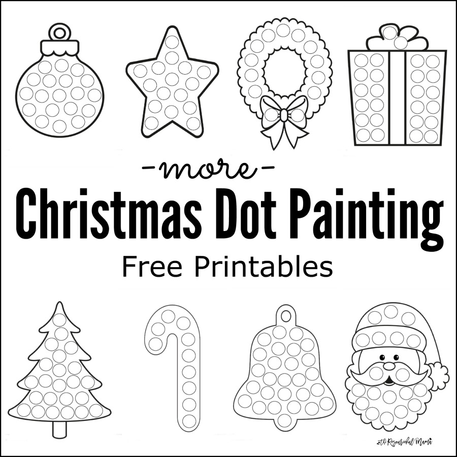 More Christmas Dot Painting Free Printables The