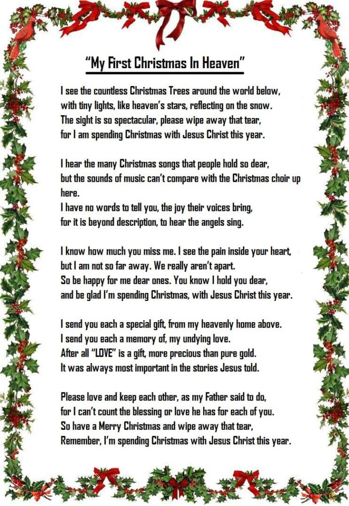 My First Christmas In Heaven Poem By Wanda Bencke