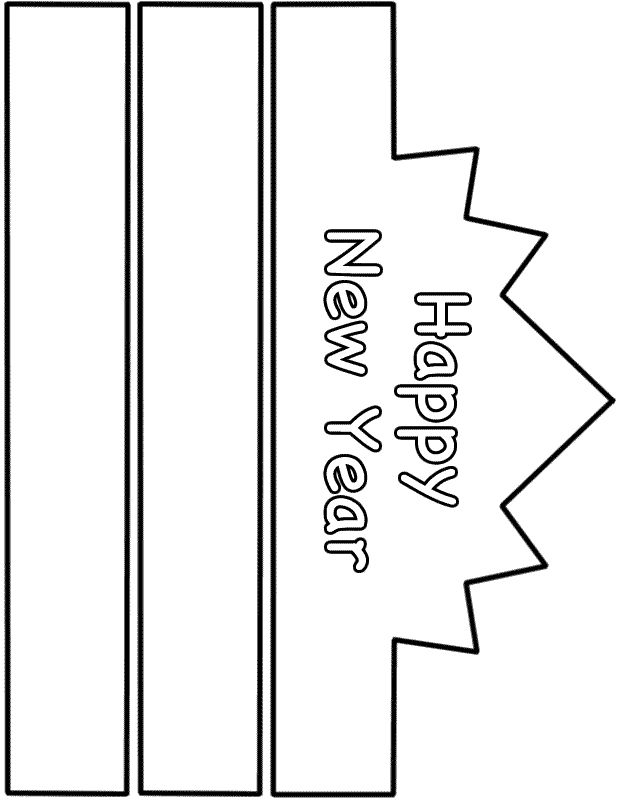 New Years Hat Paper Craft Black And White Template New Years Hat 