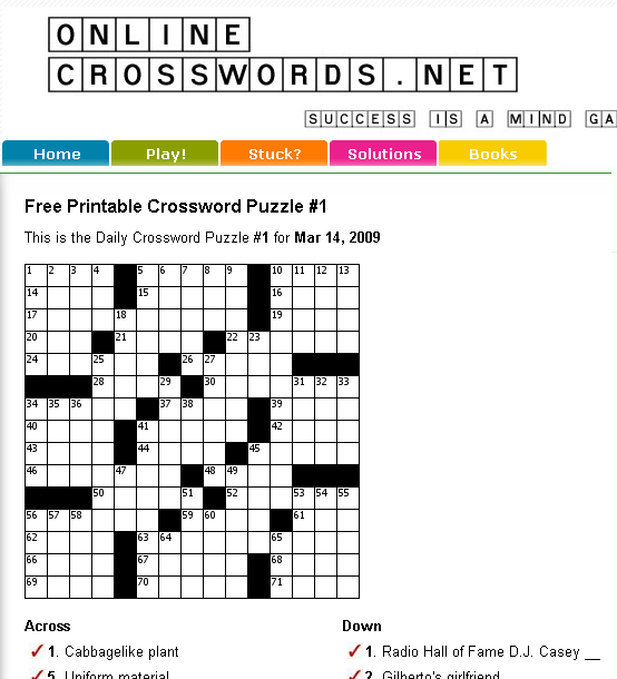 OnlineCrosswords Free Printable Crossword Puzzles MakeUseOf