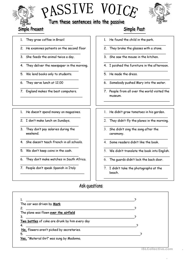 Passive Voice English ESL Worksheets For Distance Learning And 