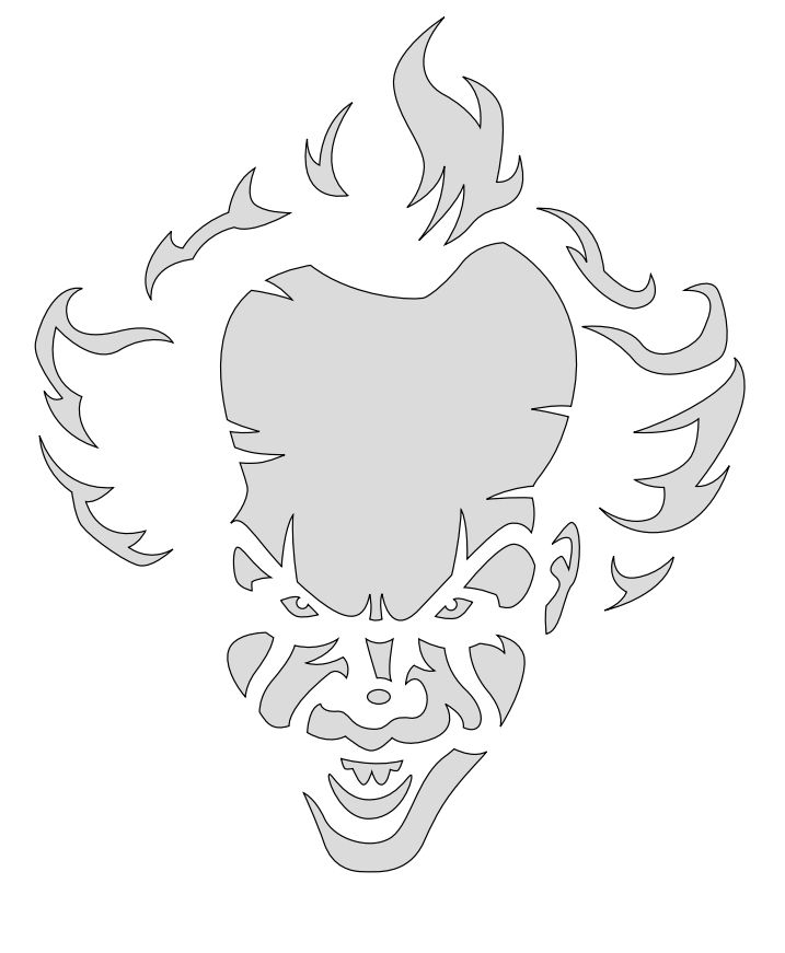 Pennywise IT Pumpkin Carving Stencil Halloween Stencils Halloween 