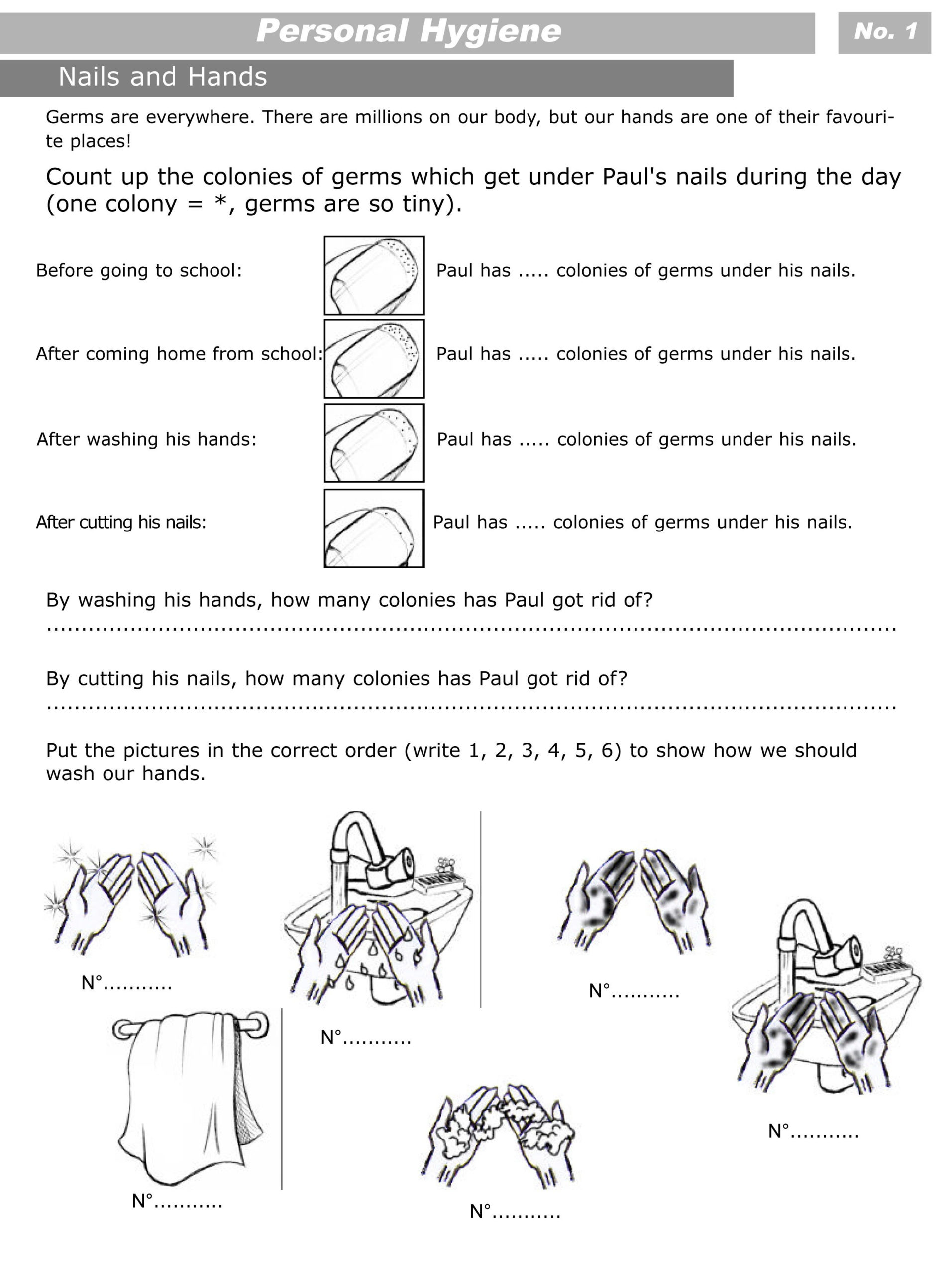 Personal Hygiene Worksheets For Kids Level 2 Personal Hygiene 