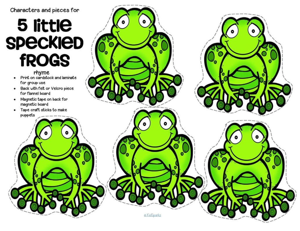 Free Printable Five Green Speckled Frogs