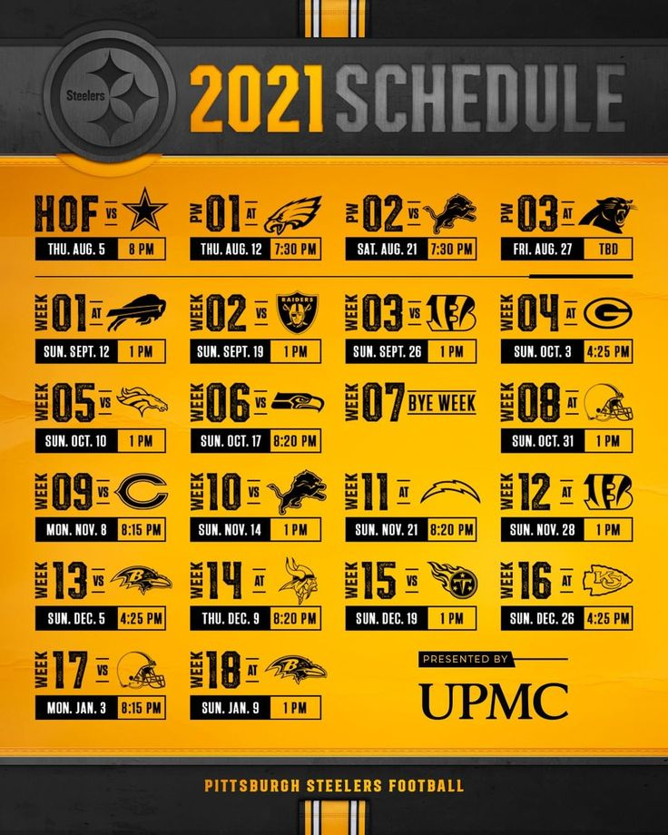 Pittsburgh Steelers On Instagram Our 2021 Schedule Is