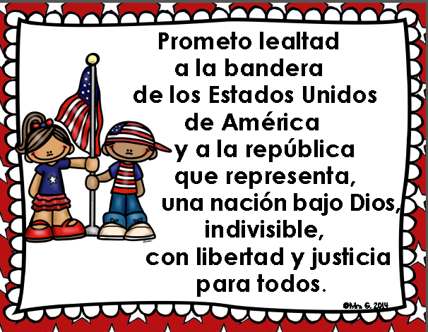 Pledge Of Allegiance Bilingual Posters Freebie SPANISH Learning 