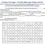 Portugal Worksheet FREE Word Search Puzzles Printable
