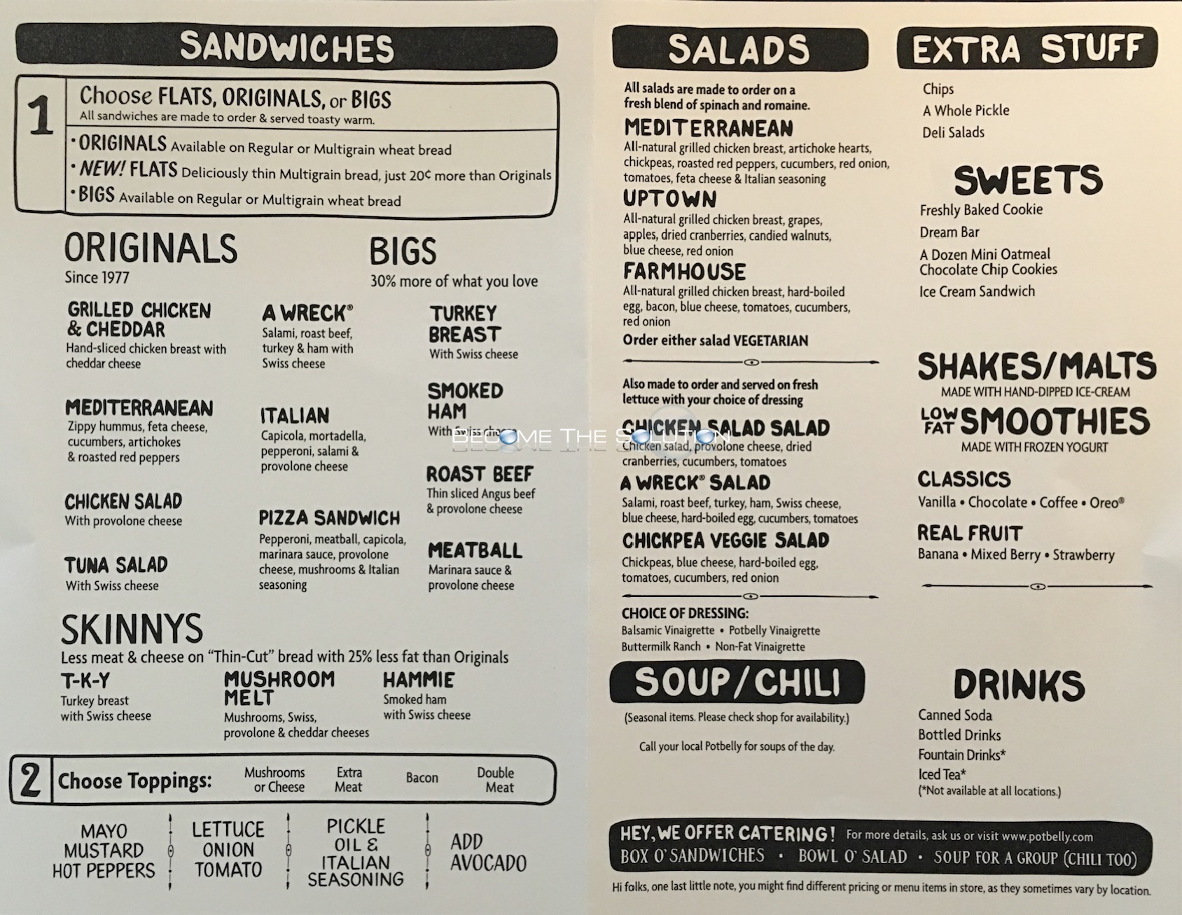 Potbelly Sandwich Potbelly Menu Pdf Resume Examples