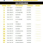 Printable 2018 Pittsburgh Steelers Football Schedule Pittsburgh