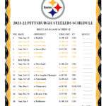 Printable 2021 2022 Pittsburgh Steelers Schedule