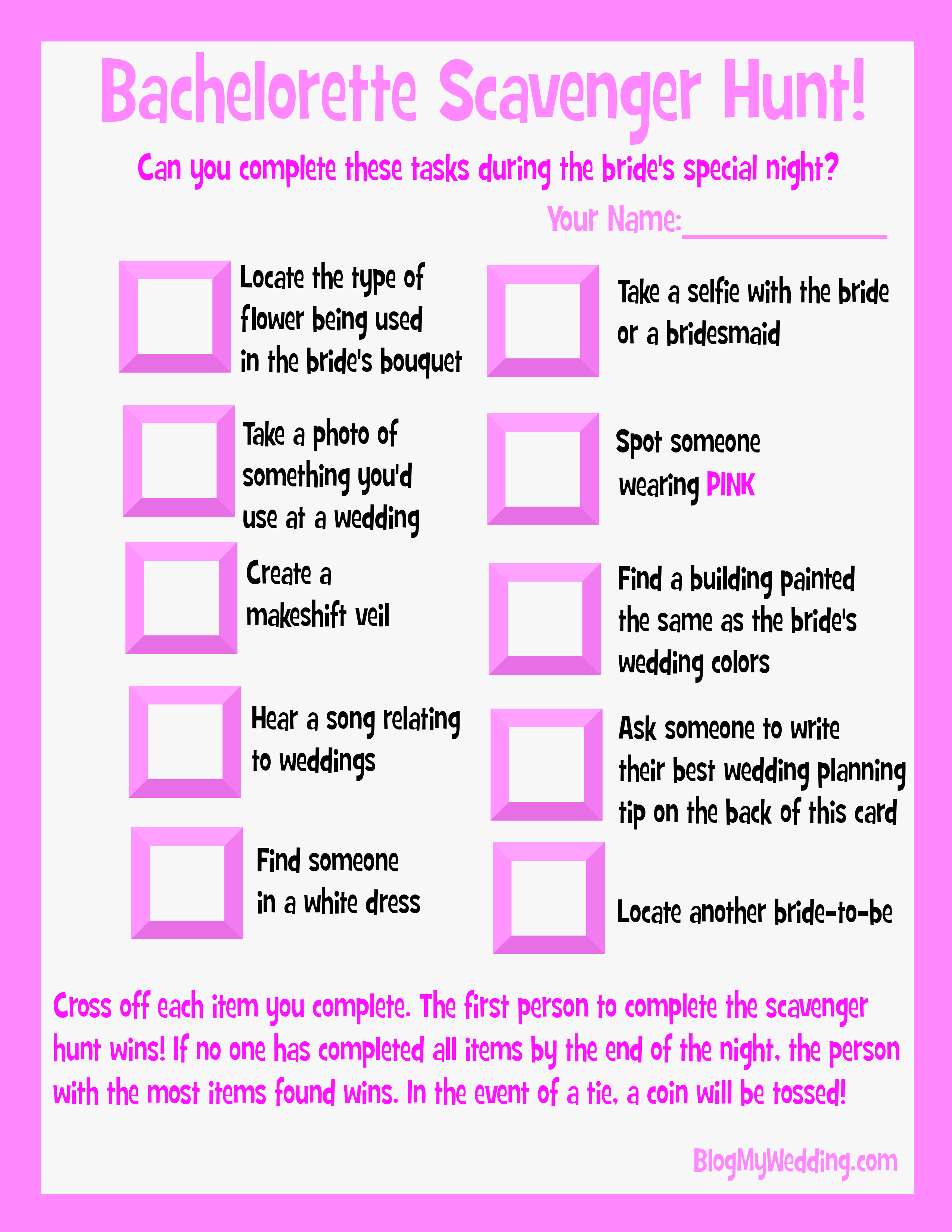 Printable Bachelorette Party Games Archives Blog My Wedding