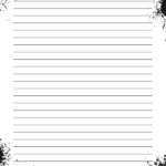 Printable Black And White Paint Splatter Stationery Writing Paper