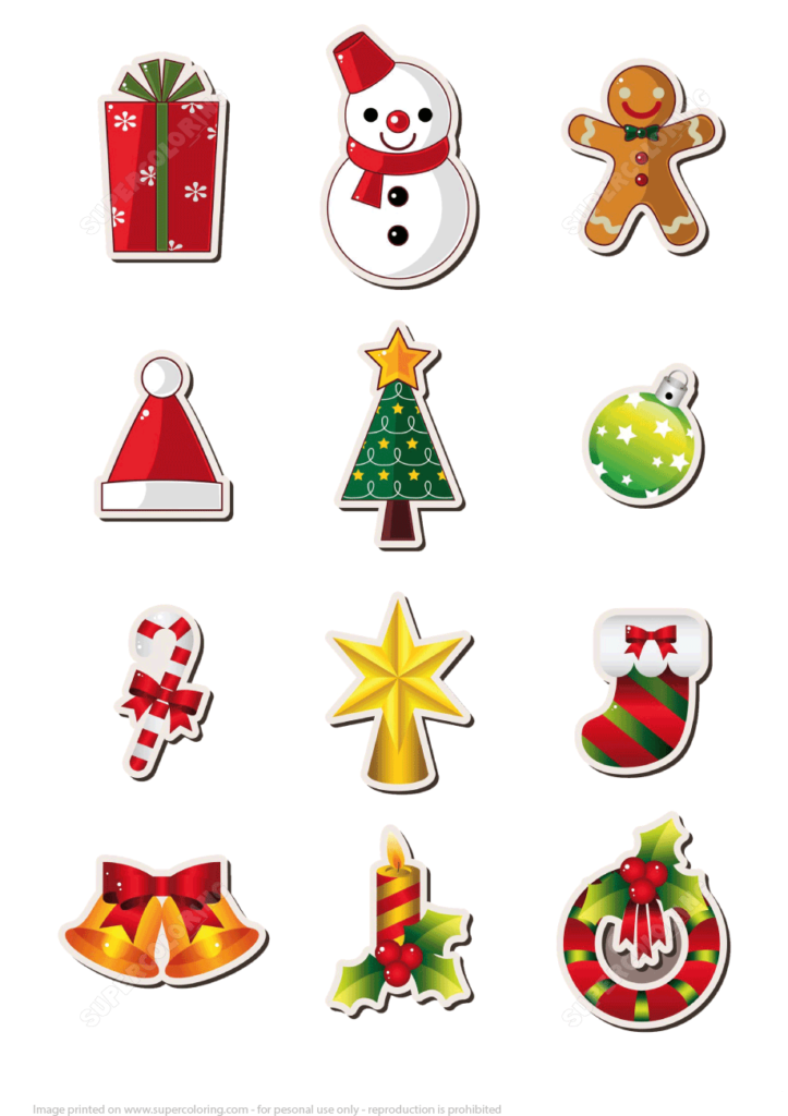 Printable Christmas Stickers Free Printable Papercraft 