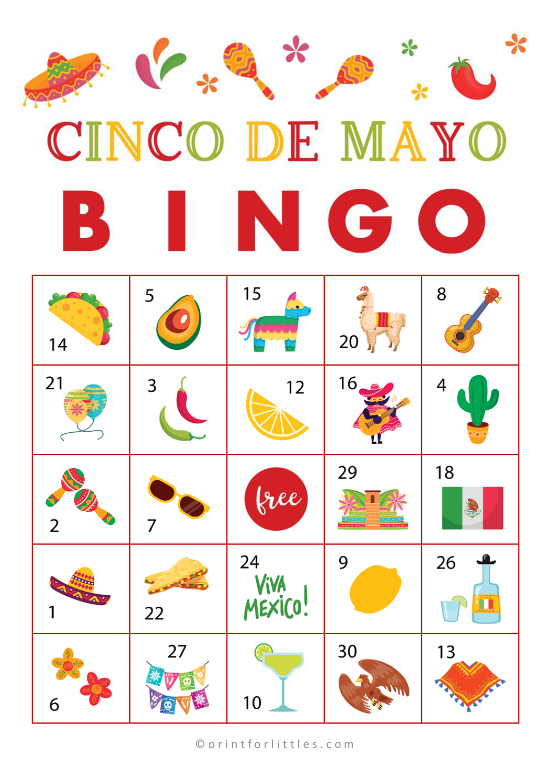 Printable Cinco De Mayo Bingo In 2025 Cinco De Mayo Cinco De Mayo 