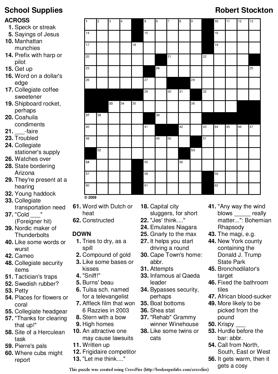 Printable Crossword Puzzle Adults Printable Crossword 