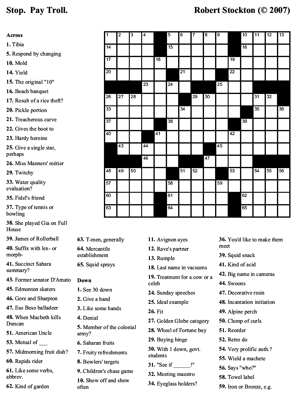 Printable Crossword Puzzles Beginners Printable 