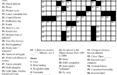 Printable Crossword Puzzles For Adults With Answers Printable