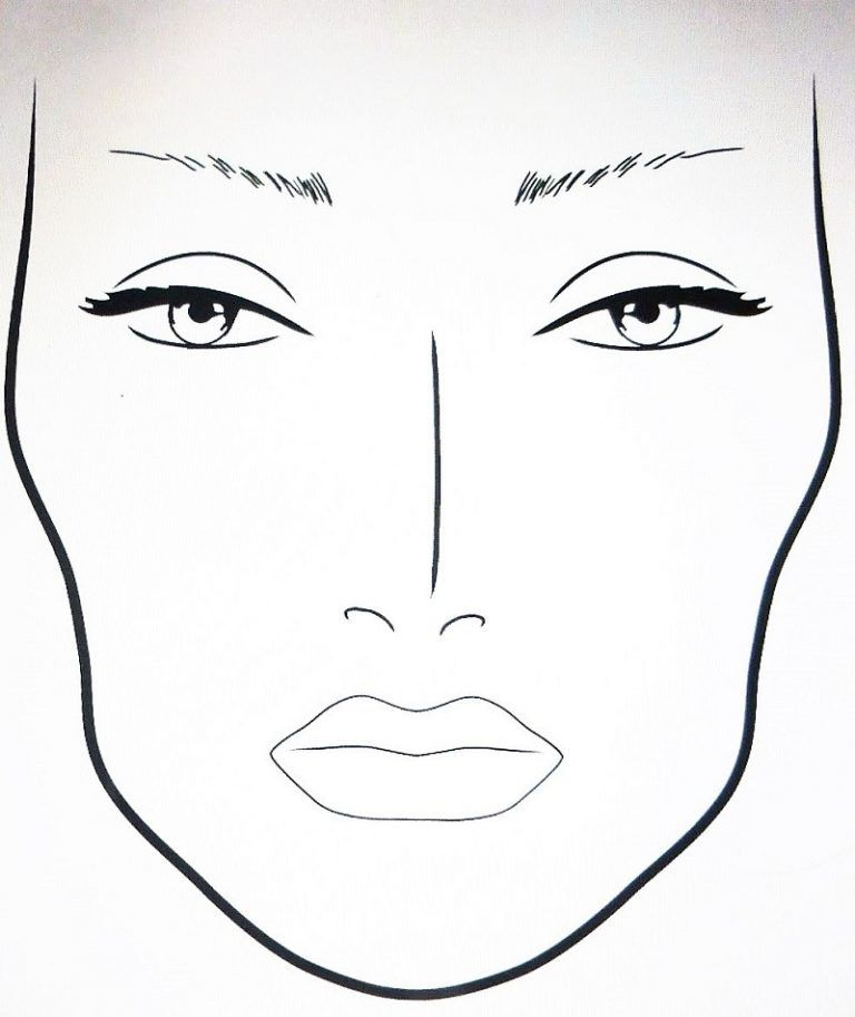 Printable Makeup Face Sketch Templates Nurul Amal