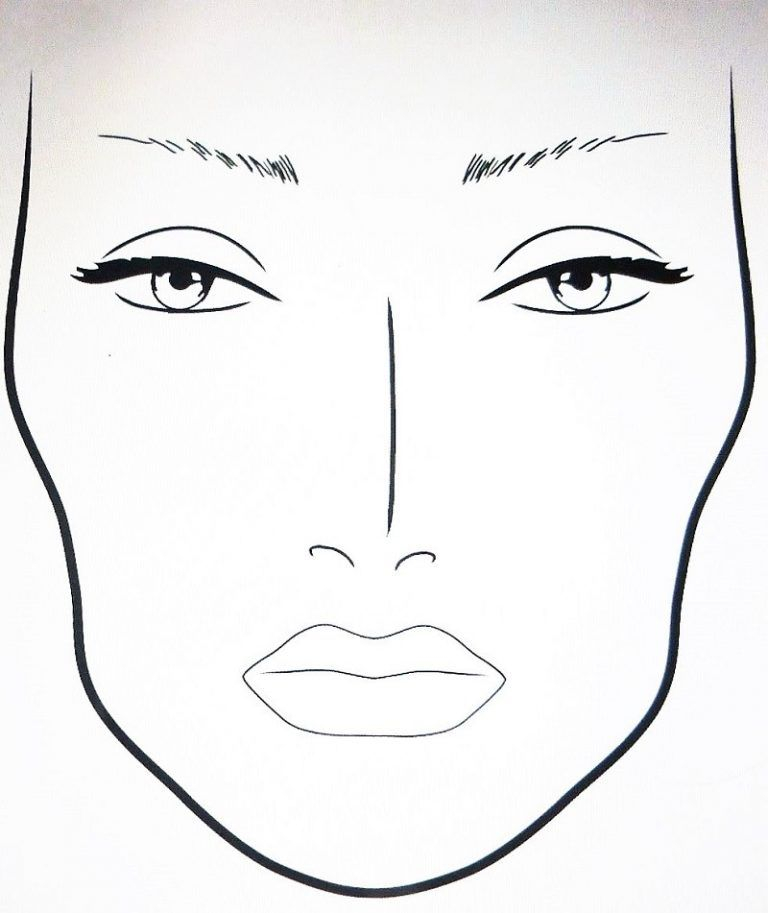 Printable Makeup Face Sketch Templates Nurul Amal 