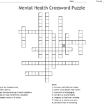 Printable Mental Health Crossword Puzzle Printable Crossword Puzzles