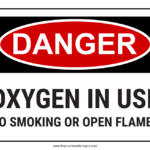 Printable Oxygen In Use Sign Free Printable Signs