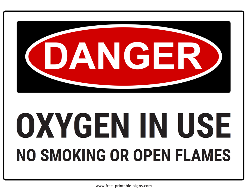 Printable Oxygen In Use Sign Free Printable Signs